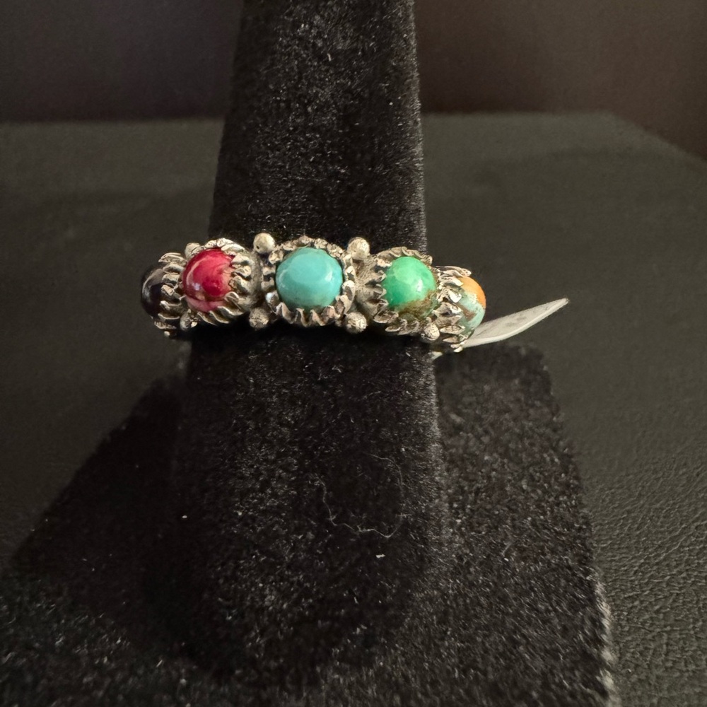 Elegant Multi-Stone Silver Ring - image 4